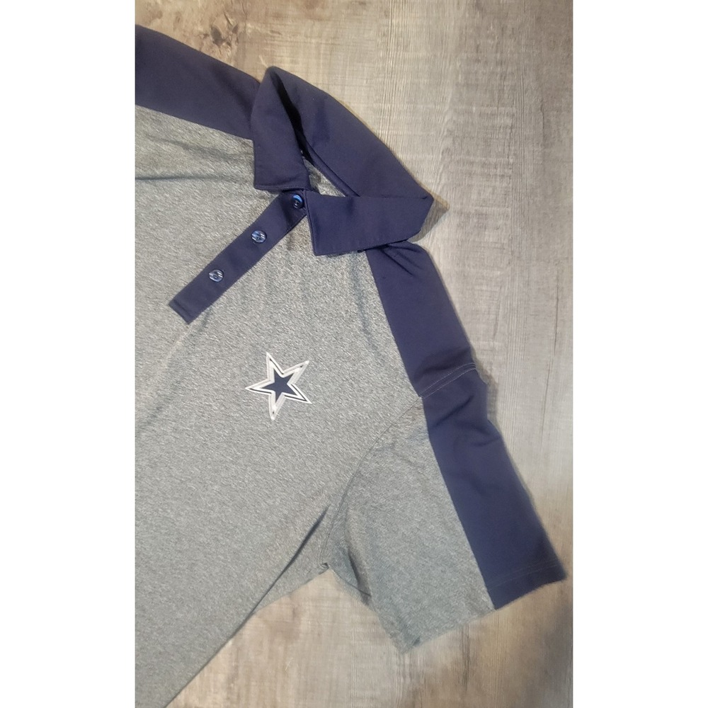 Dallas Cowboys Authentic Mens XL Gray Blue Polo Golf Shirt Football NFL 2 Shirts - Picture 4 of 16